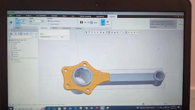 create 3d model in solidworks, fusion 360 and creo