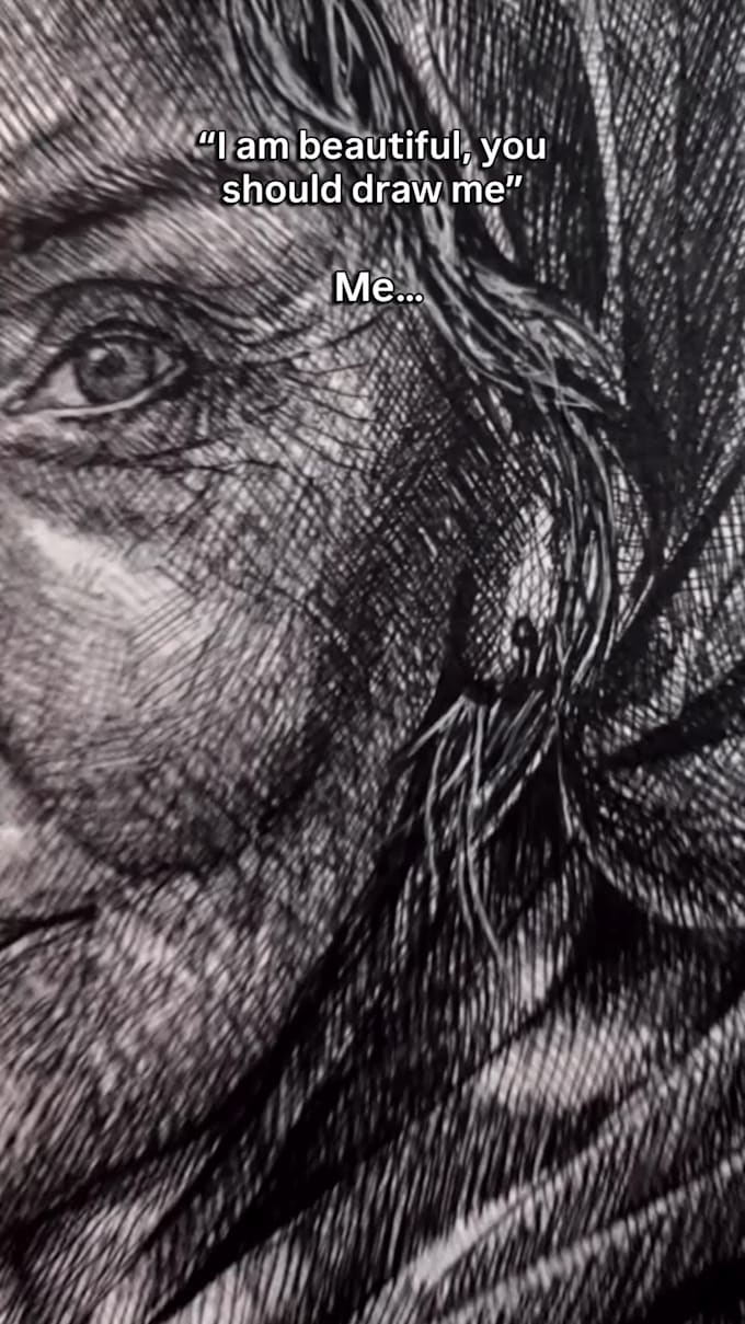 draw a personalized crosshatching or pencil art piece