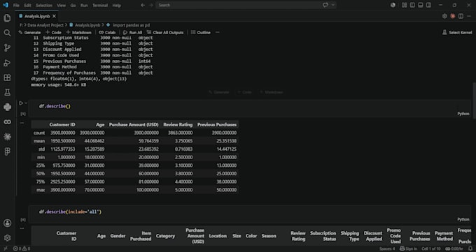 clean and preprocess your dataset using python pandas