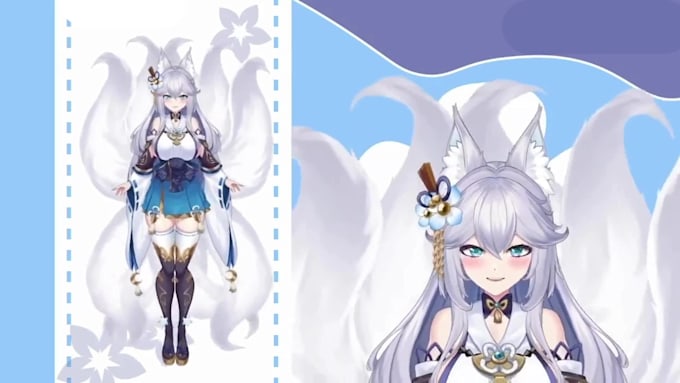 design live2d model, vtuber rigging, 2d vtuber model, anime vtuber avatar