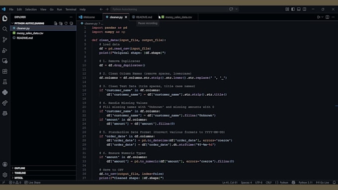 build custom python apps to clean your data