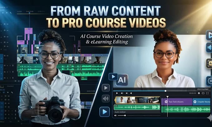 do ai course video creation, edit online course video, elearning training course