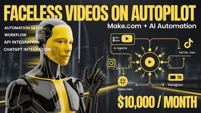 create make automation, made com make com automation and n8n ai video automation