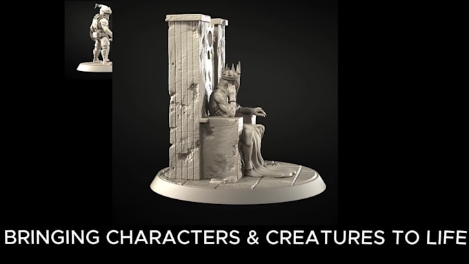 sculpt 3d characters, creatures, toys and statues for 3d printing