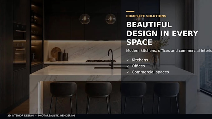 create photorealistic 3d interior design and realistic rendering