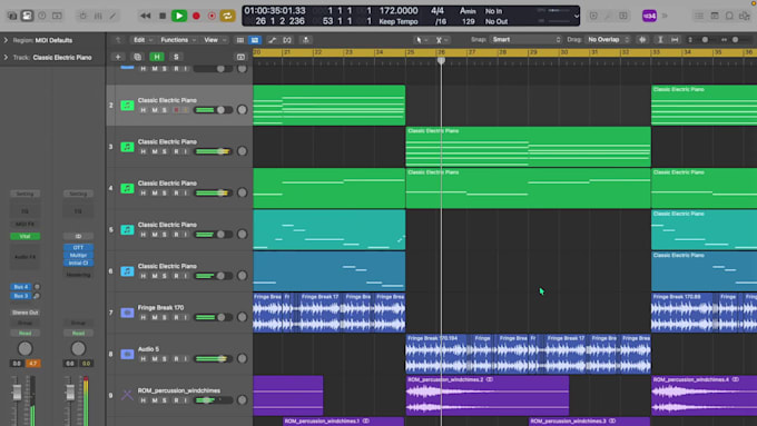 compose ambient or dnb music in logic pro for your game