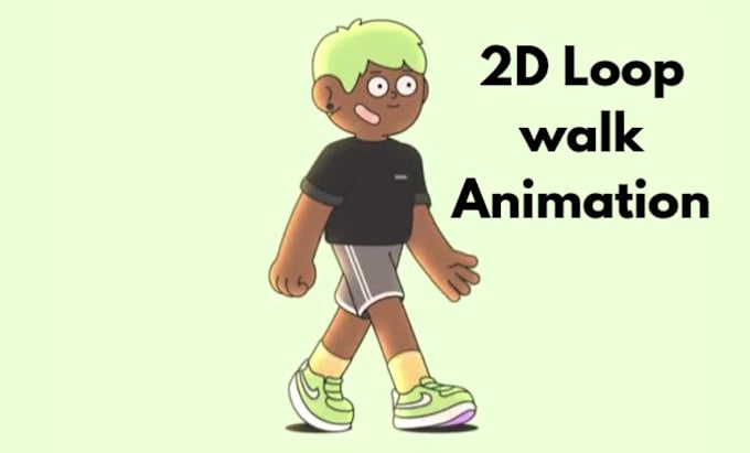 create a professional fashion loop walk animation and 2d character walk