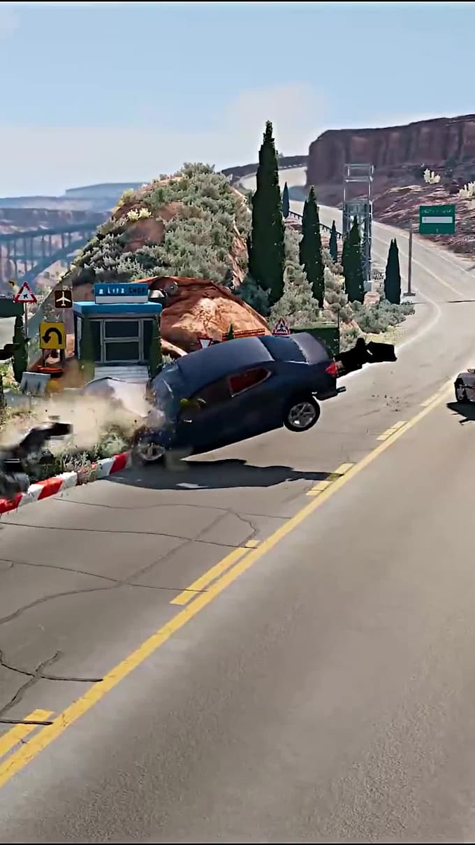 create realistic crash scene animations for car accidents, people, and objects