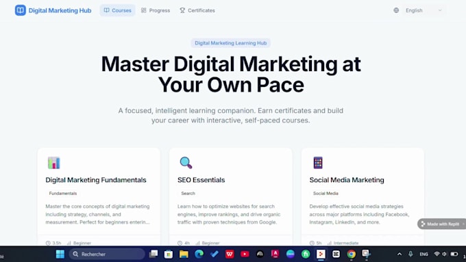 build a professional digital marketing learning app