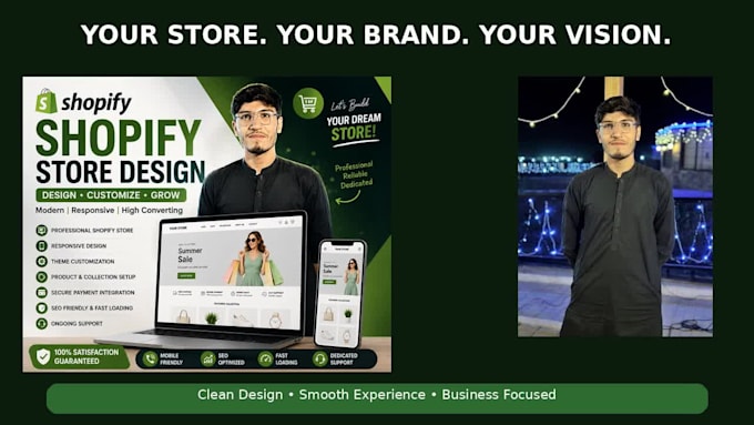 create a professional shopify website and online store
