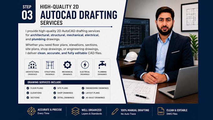 convert PDF to dwg, autocad 2d engineering drawing, autocad drafting