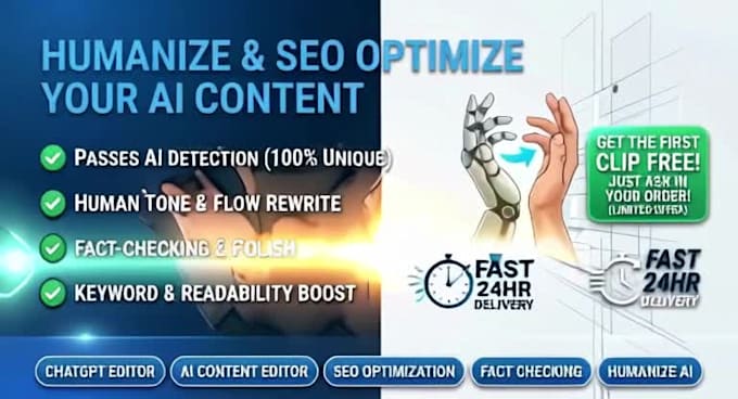 humanize, edit and SEO optimize your ai content
