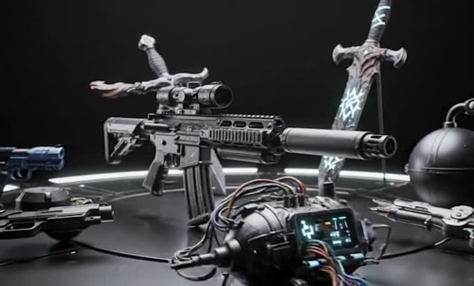 create high quality 3d weapon, sword, gun, prop and cosplay models