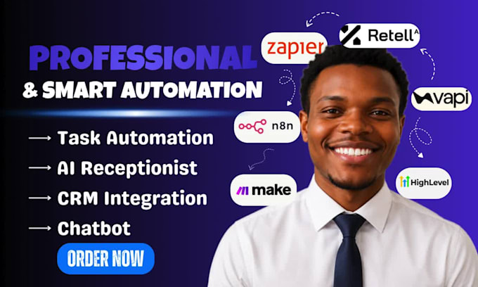 make com automation n8n workflow gohighlevel vapi retell ai receptionist chatbot