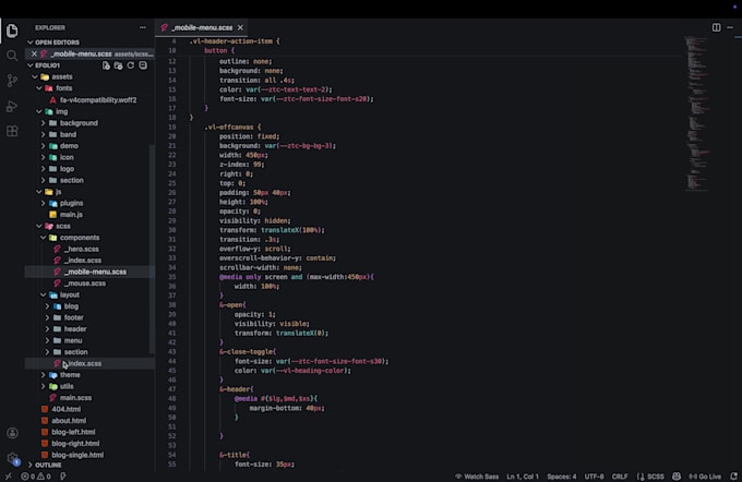 convert figma, psd to responsive html css bootstrap website with scss