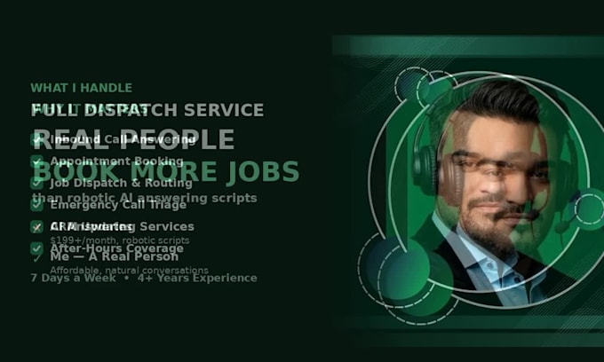 answer calls and book appointments for plumbers, electricians and hvac