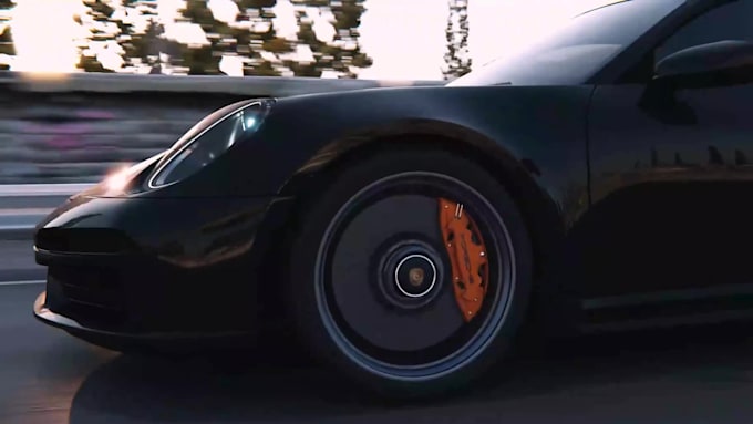create a cinematic 3d car model for game, 3d animation and rigging in blender