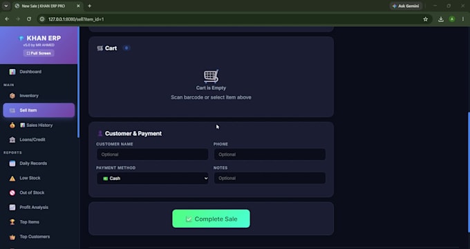 develop pos billing software system in python with database