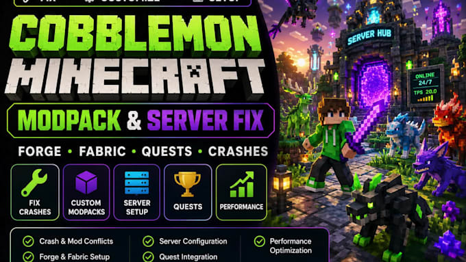 fix custom cobblemon server minecraft modpack crashes forge fabric quests