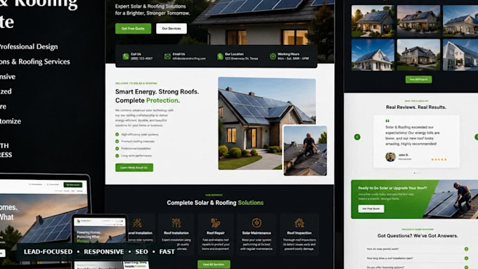 design a high converting roofing or solar website in wordpress