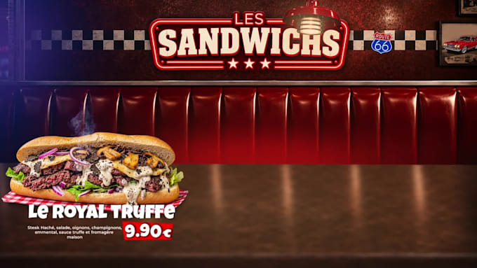 design animated digital menu board and restaurant TV screen