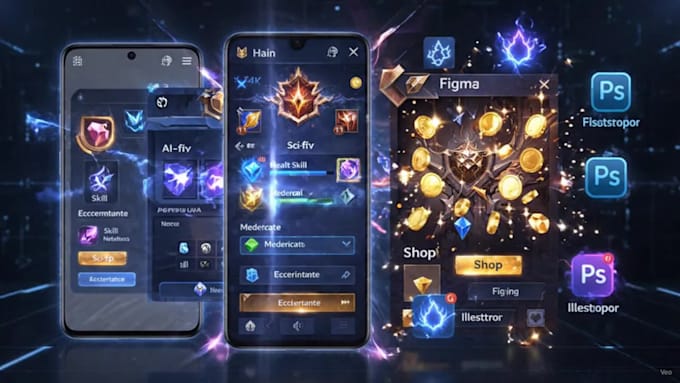 create mobile game UI UX with ai tools and assets