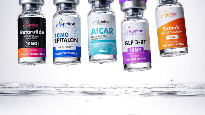 supplement label design, vial label, peptide label design, product label design