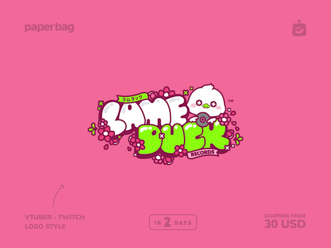 create a cute vtuber, twitch kawaii logo