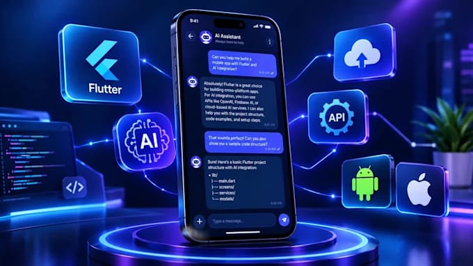 do ai mobile app development, android ios app creation as flutter developer