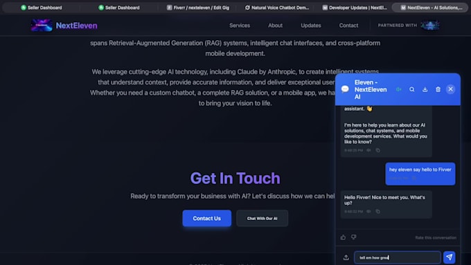 custom ai powered websites with natural voice chatbots