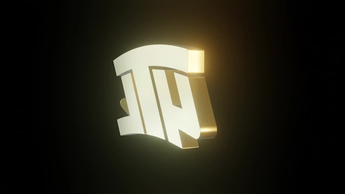 create a shiny metallic 3d spinning logo animation or rotating loop