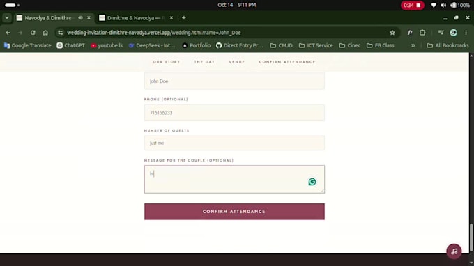 build a digital wedding invitation website