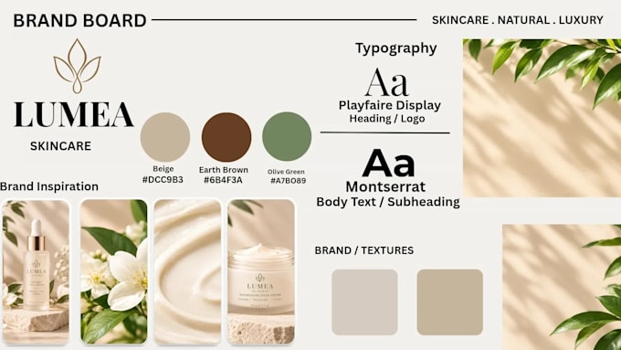 design a luxury minimalist brand board and visual identity