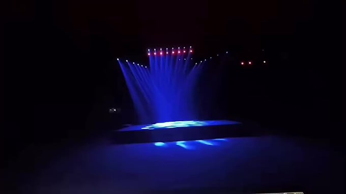 create realistic 3d event stage design with lighting, led screen design