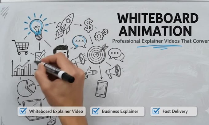 animation whiteboard explainer video, animated explainer video doodle animation