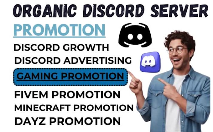 promote your gaming fivem server, dayz, rust, minecraft server discord promotion