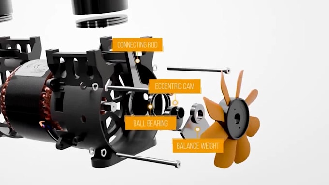 create 3d industrial animation machinery exploded view animation cad animation