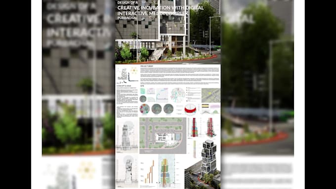 design architectural presentation board or concept layouts
