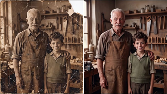 restore and colorize damaged old images