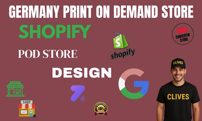 design a shopify pod german dropshipping store for germany ecommerce