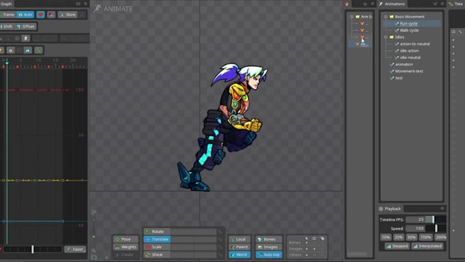 design smooth spine 2d animation for games and characters