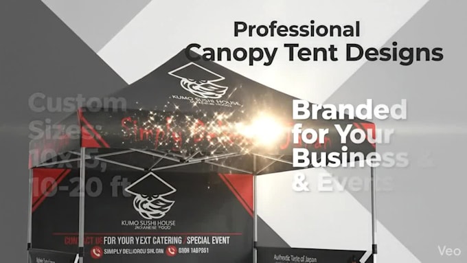 create custom canopy tent, feather flag, and backdrop banner design