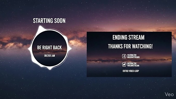design animated twitch overlay stream package vtuber and obs overlay