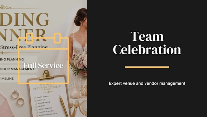 create a professional wedding planner and wedding itinerary