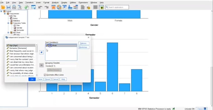 do statistical data analysis in spss with apa report writing