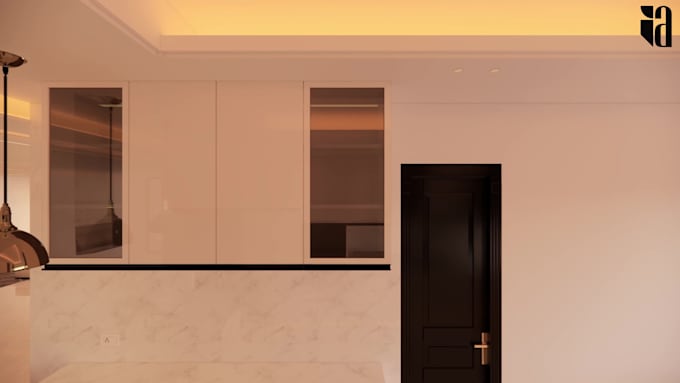 create kitchen interior design and 3d render