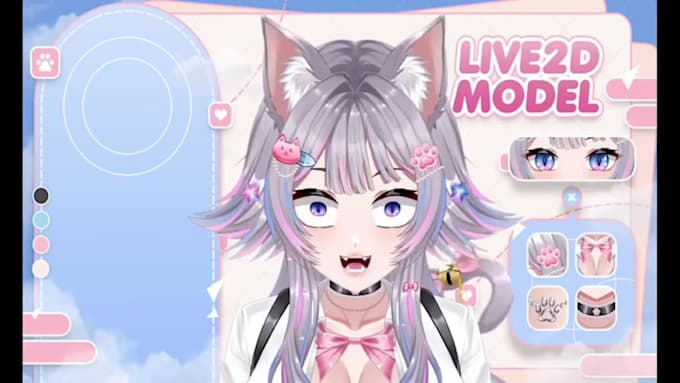 design and rig custom vtuber model on live2d with face  tracking with expression