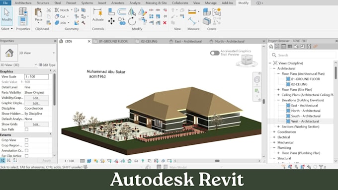 Haré modelado y dibujos 3d bim en autodesk inventor, revit architecture