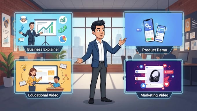 make 2d animation video and ai animations and illustrations