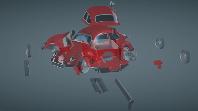 design a 3d scene, mechanical object, or model in blender